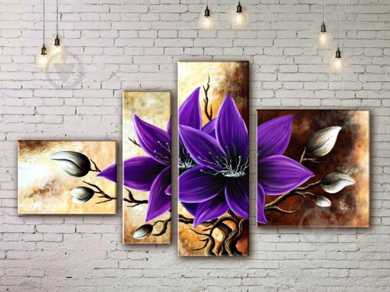 Модульная картина акрилом цветы ArtStar MHM17_4_122 размер 80 х 140 см