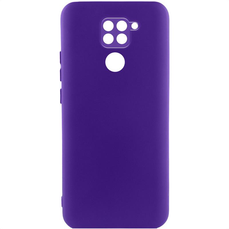 Противоударный чехол TPU GETMAN Liquid Silk Full Camera для Xiaomi Redmi Note 9 / Redmi 10X Фиолетовый / Ultra Violet