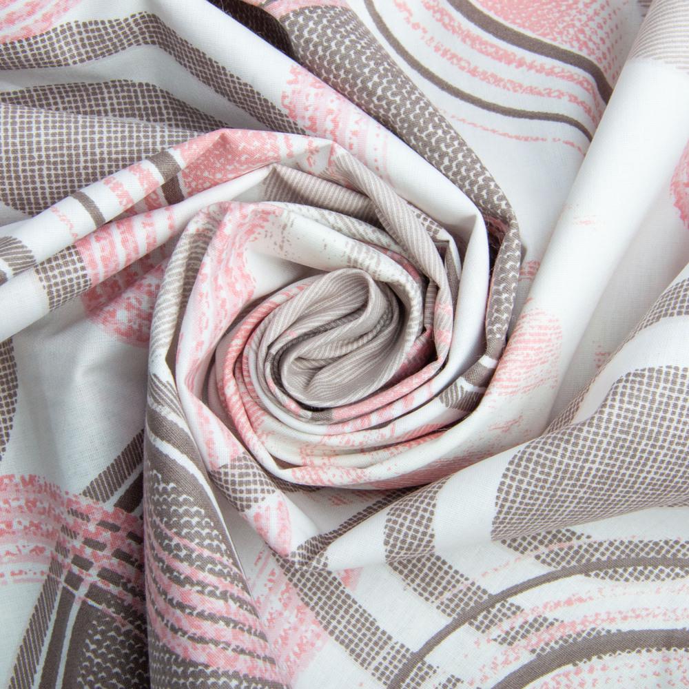 Ткань бязь ранфорс для постельного белья 7243 v-24 Круги 2,4 м Розовый (24995)