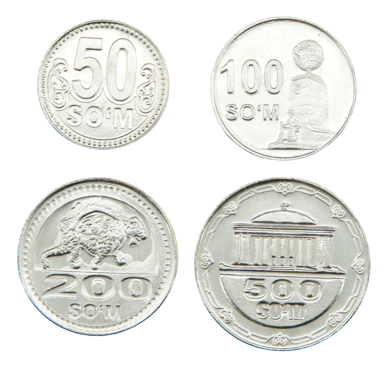 Коллекционные монеты Узбекистан 2018 50/100 200 и 500 сумов aUNC Коллекционные монеты Узбекистан 2018 50/100 200 и 500 сумов aUNC