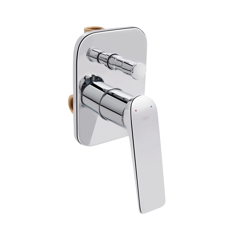 Смеситель для душа скрытого монтажа на два потребителя Qtap Vlasta Chrome (k35)