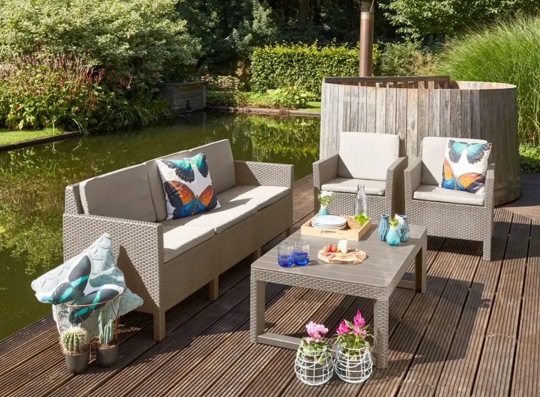 Стол для сада Keter Lyon раскладной Капучино (232296) - фото 8