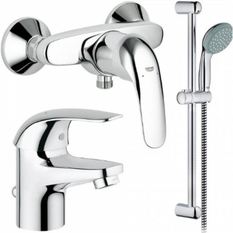 Набор смесителей для ванны Grohe Euroeco 123232 Хром (77609)