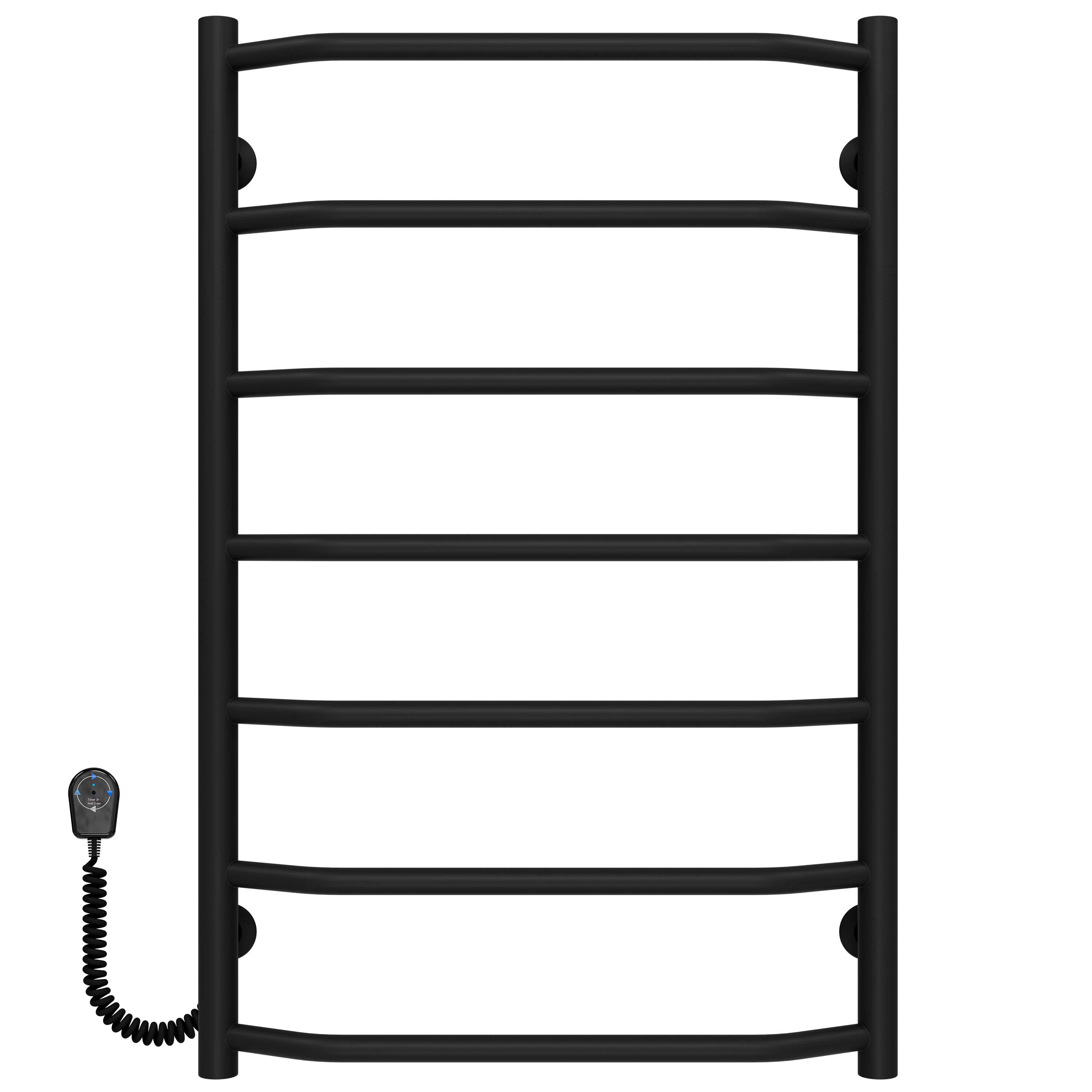 Полотенцесушитель электрический Deffi Трапеция П7 EF16 левое подключение нержавеющая сталь 500х800 мм Черный (C.TR.80.50.7.E.B.L.5)