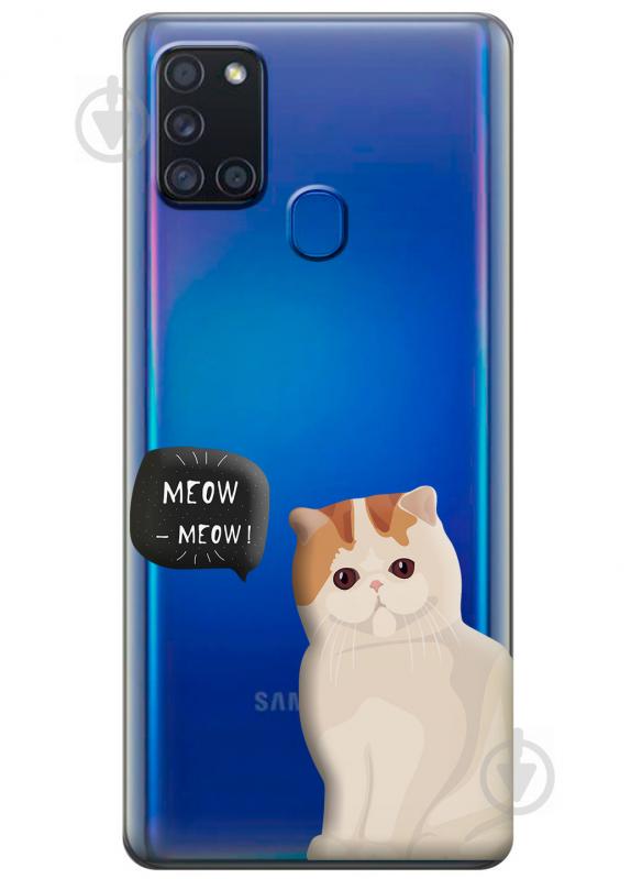 Силиконовый чехол iSwag для Samsung Galaxy A21s Котенок (KS2792)