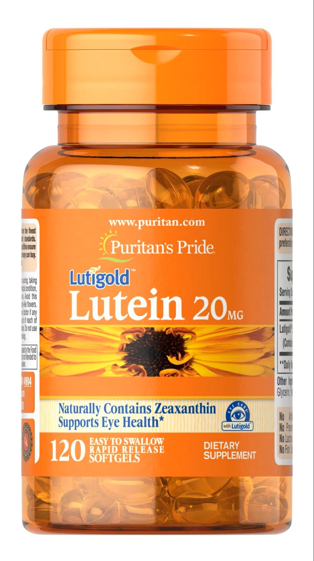 Лютеин с зеаксантином Puritan's Pride Lutein 20 mg with Zeaxanthin 120 порций