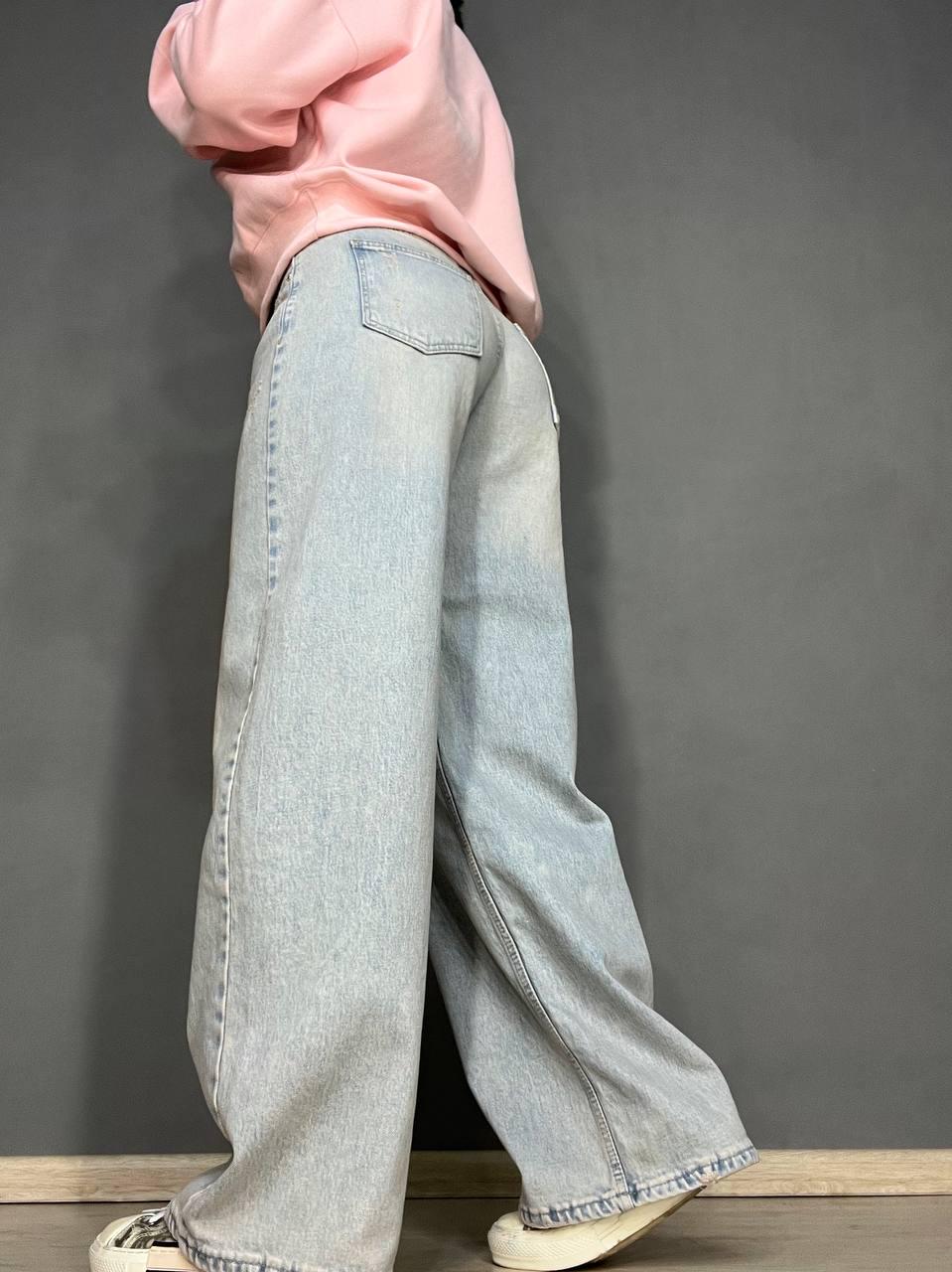 Джинси жіночі I8 52406 широкі Baggy банани з поясом мотузкою р. 30 Блакитний (3355) - фото 7 Джинси жіночі I8 52406 широкі Baggy банани з поясом мотузкою р. 30 Блакитний (3355) - фото 7