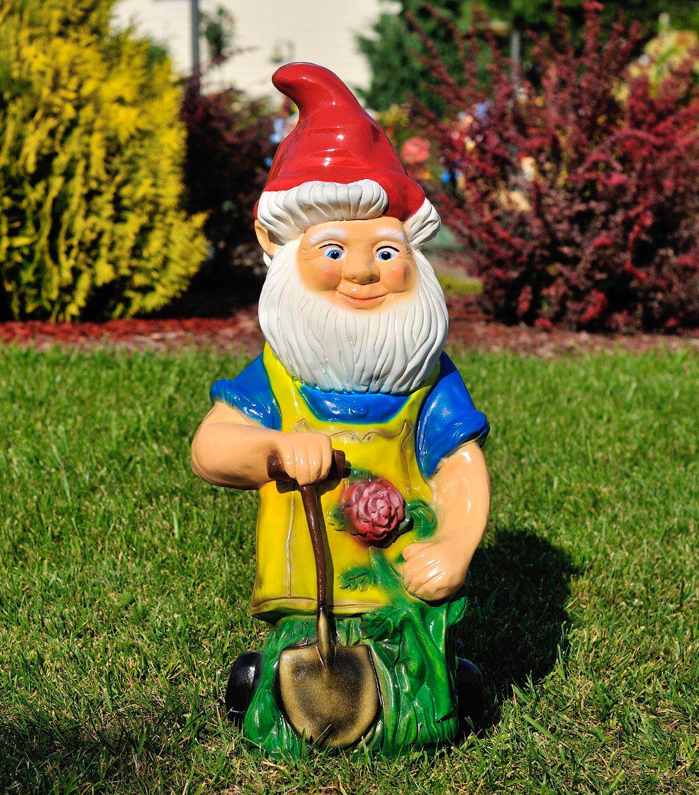 Садова фігура Гном з трояндою (262)