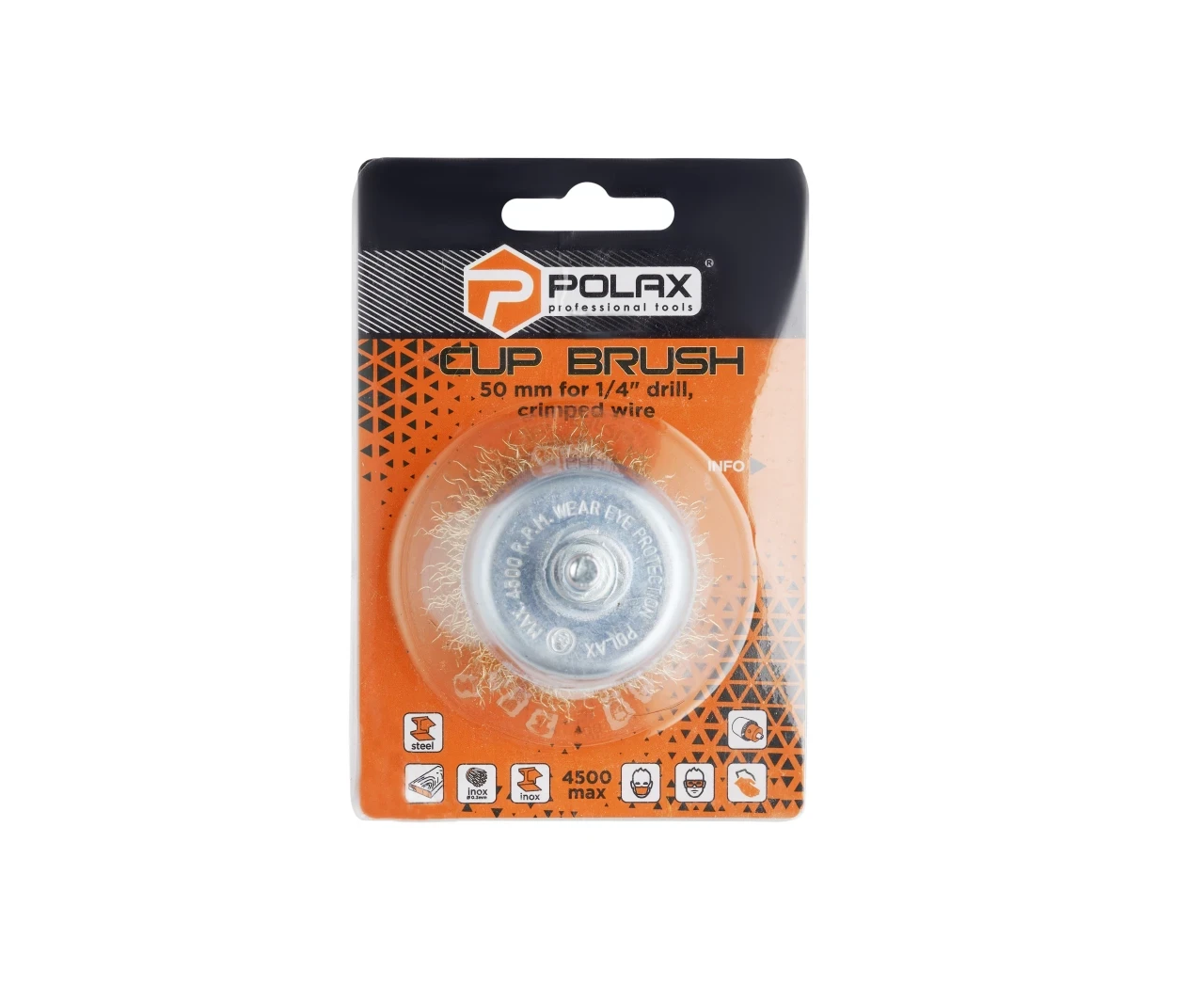 Щетка чашеобразная для дрели 1/4" рифленая 50 мм (27734141) - фото 2 Щетка чашеобразная для дрели 1/4" рифленая 50 мм (27734141) - фото 2