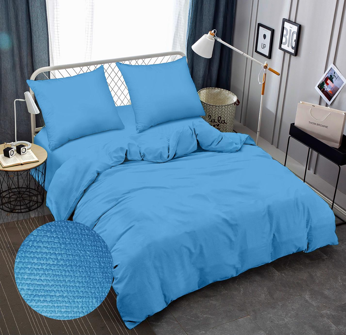 Комплект постельного белья Zastelli 16-4134 Bonnie Blue жатка полуторная 145х210 см Голубой (22216)