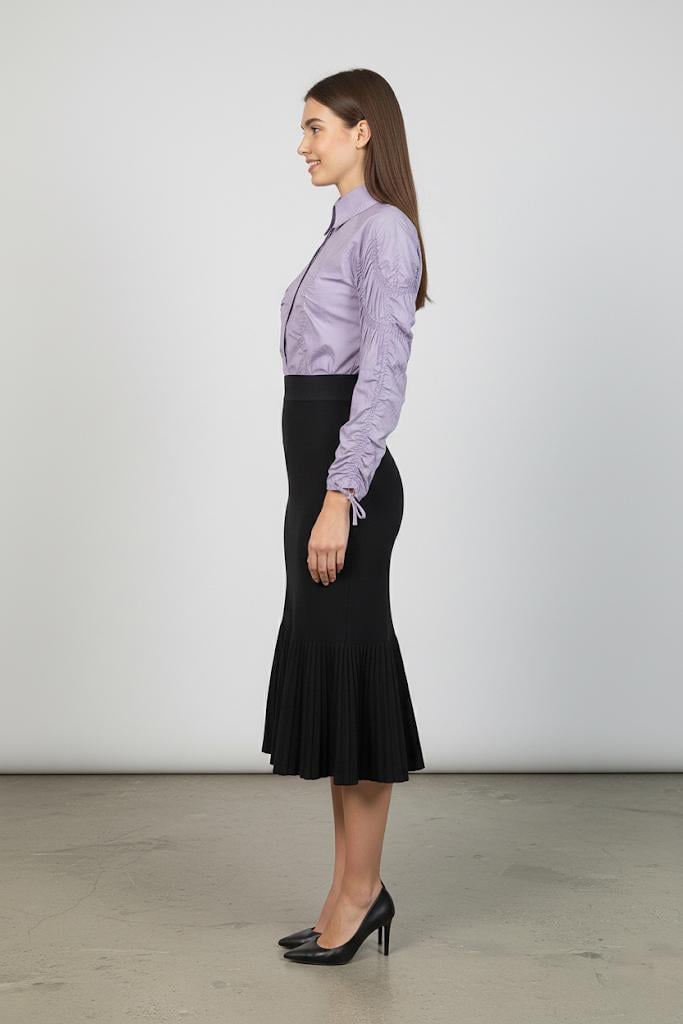 Юбка годе миди трикотажная Forza Viva MW-KS-1978V р. 44 Черный (17852334) - фото 2