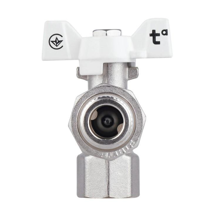 Кран шаровой с американкой Thermo Alliance Forte 1/2" ВН угловой антипротекание бабочка (SF223W15)