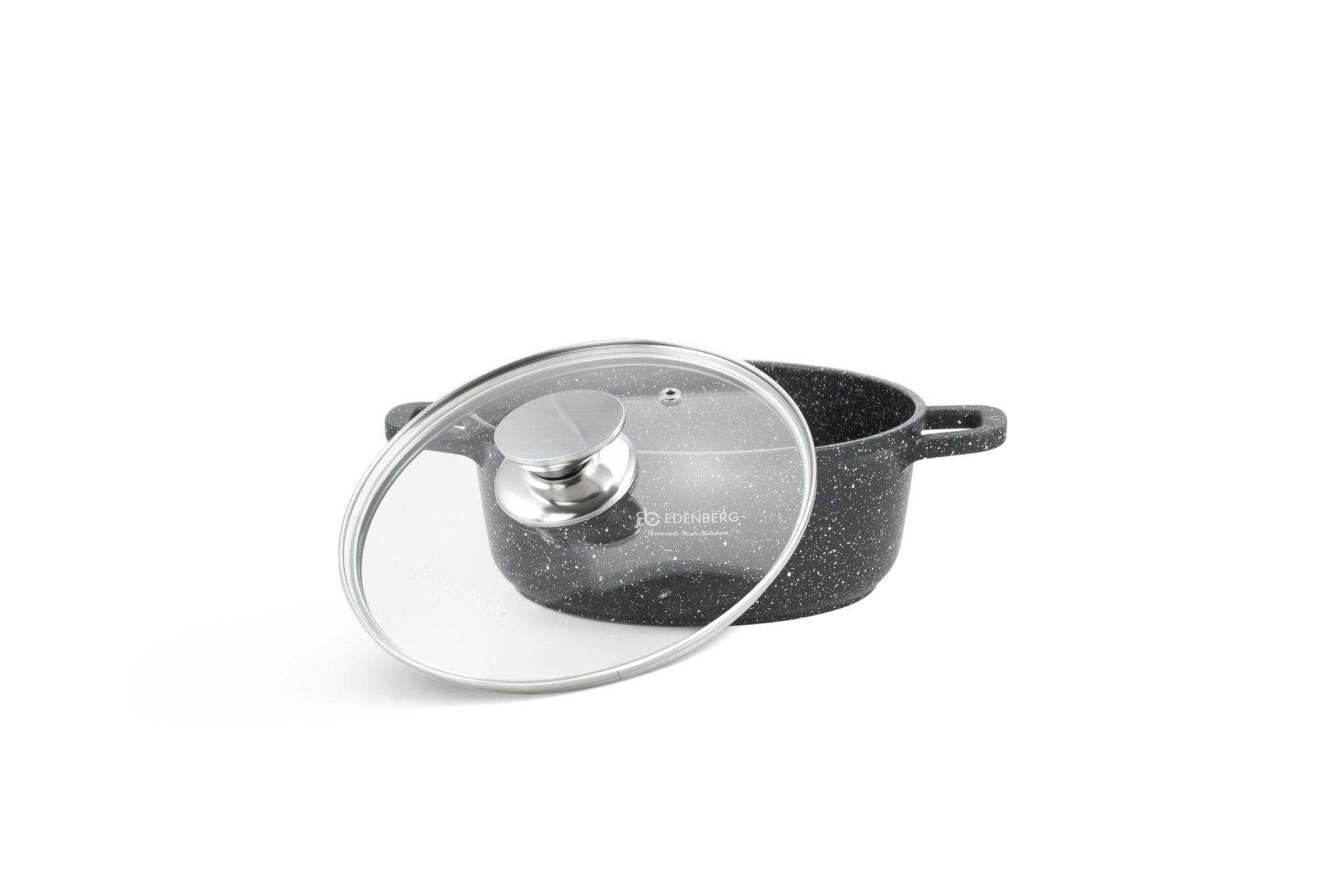 Набір каструль Edenberg з антипригарним покриттям 8 предметів Чорний - фото 10