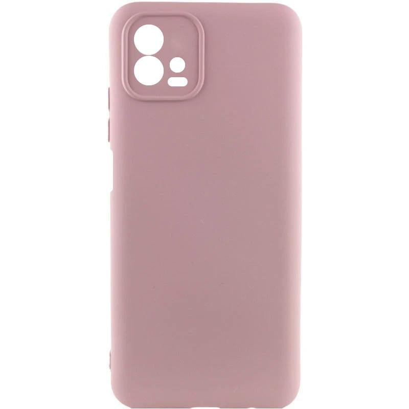 Противоударный чехол TPU GETMAN Liquid Silk Full Camera для Motorola Moto G72 Розовый / Pink Sand