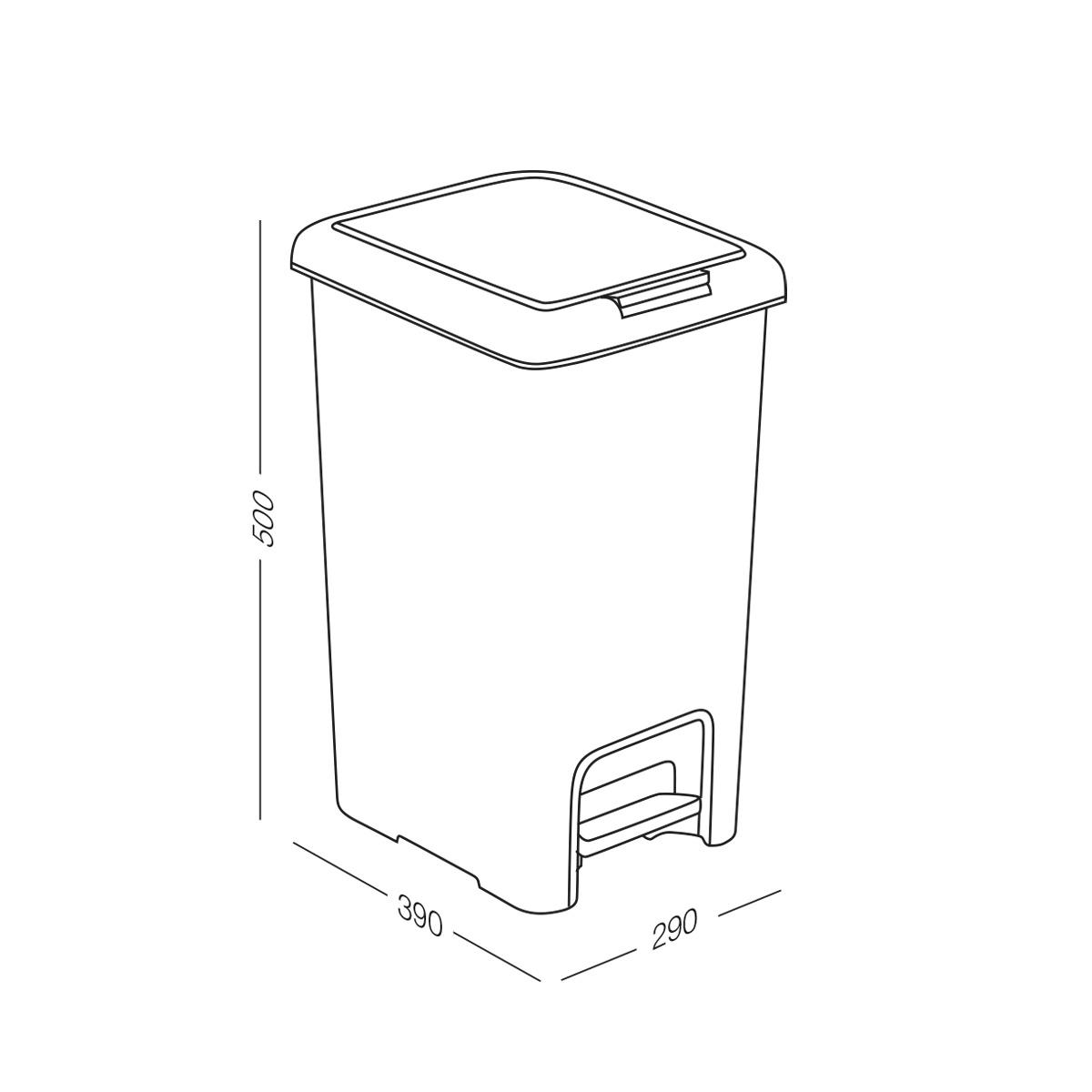 Відро для сміття MVM BIN-01 з кришкою та педаллю 30 л Антрацит (BIN-01 30L ANTHRACITE) - фото 2