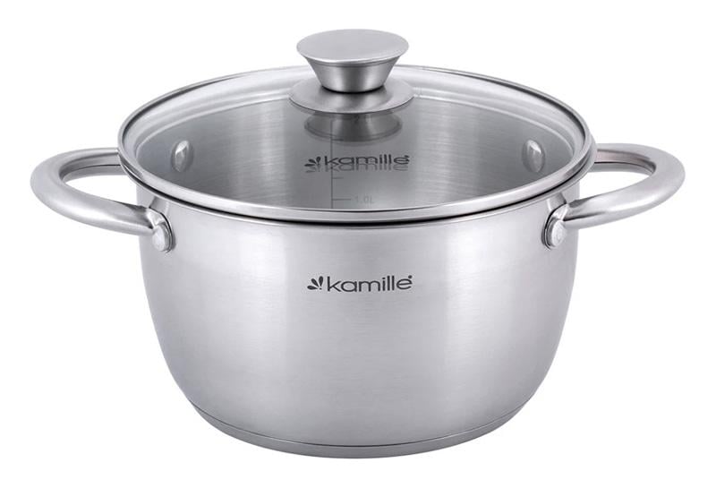 Кастрюля Kamille Gladys 1,5 л из нержавеющей стали с мерной шкалой (KM-4900)