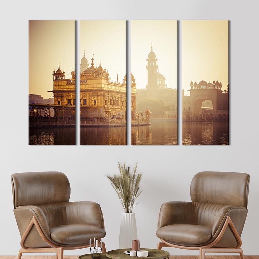 Картина модульная из 4 частей Храм Индии Хармандир-Сахиб L 149x93 см (336-41)