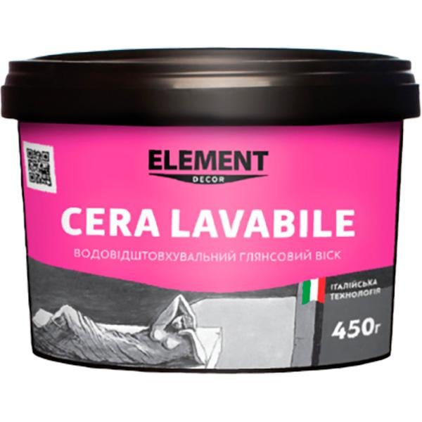 Віск захисний Element Decor Cera lavabile глянсовий для декоративних штукатурок з ефектом натурального каменю 450 г Прозорий (1822338956)