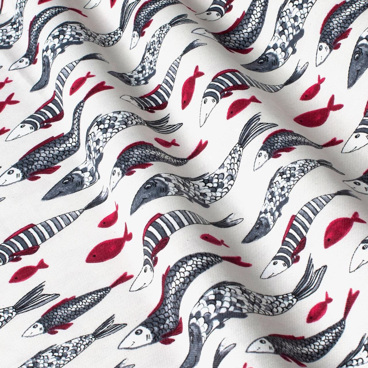 Скатерть на стол BIG YETI 140x240 см рыбки ткань хлопок с тефлоновой пропиткой Черный (sk-19536v8) - фото 3 Скатерть на стол BIG YETI 140x240 см рыбки ткань хлопок с тефлоновой пропиткой Черный (sk-19536v8) - фото 3