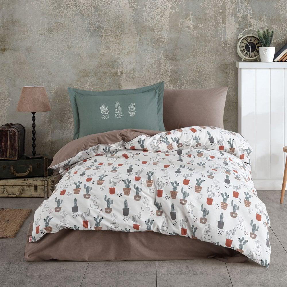 Комплект постельного белья Hobby Poplin Paradise 160х220/50х70 см Коричневый