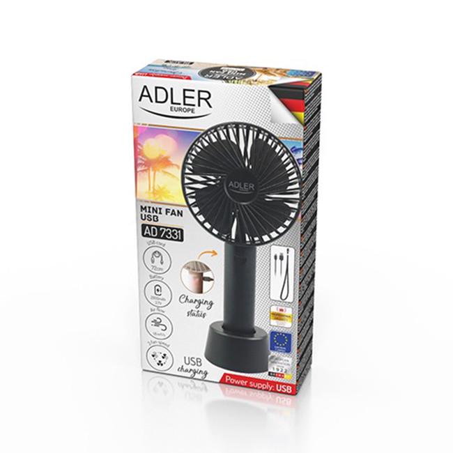 Вентилятор ручний акумуляторний USB Adler AD 7331b Black (iz14383) - фото 6 Вентилятор ручний акумуляторний USB Adler AD 7331b Black (iz14383) - фото 6