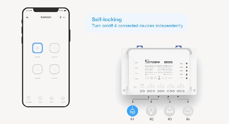 Wi-Fi вимикач Sonoff 4CH Pro R3 4 канали (259596116) - фото 2