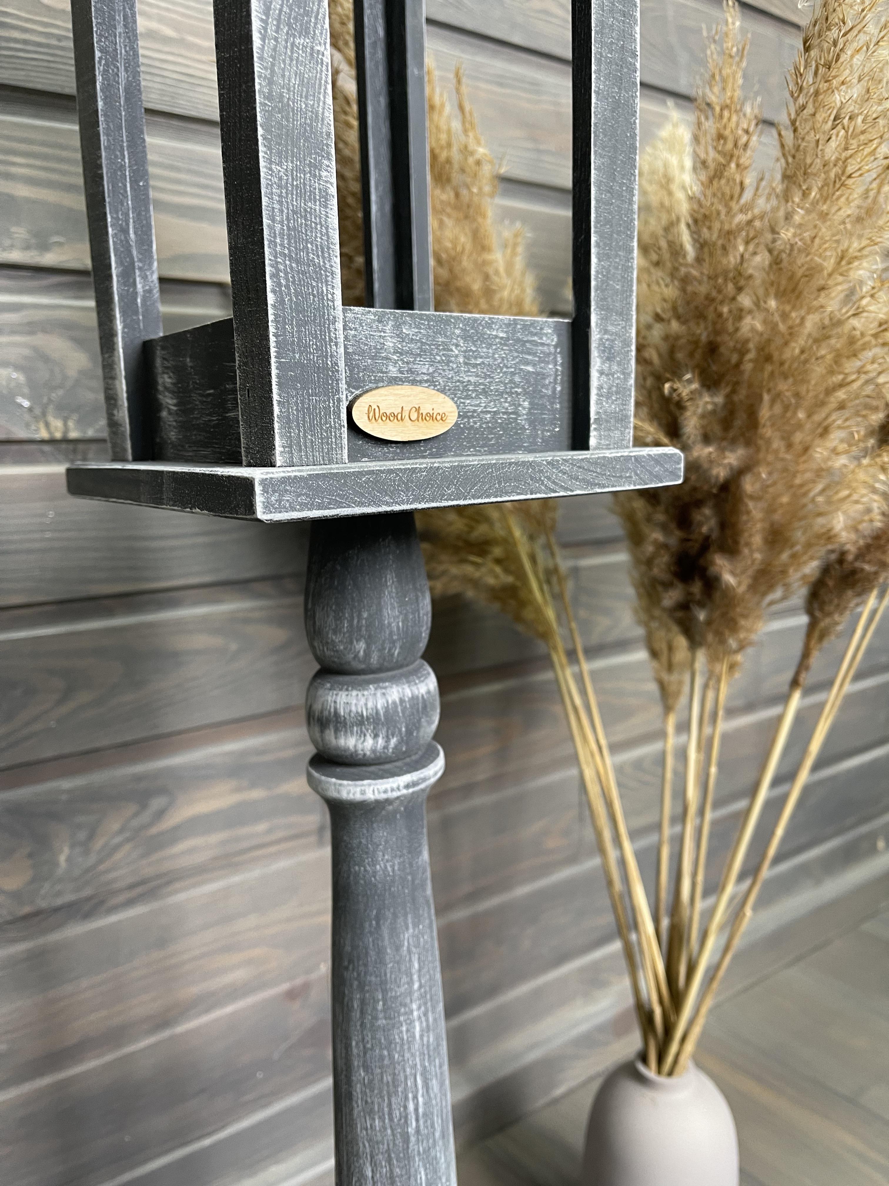 Подсвечник деревянный Wood Choice Фонарь на подставке со свечой 88 см Серо-белый - фото 5 Подсвечник деревянный Wood Choice Фонарь на подставке со свечой 88 см Серо-белый - фото 5