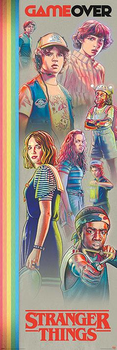 Постер плакат Удивительные Чудеса Игра Окончена/Stranger Things Game Over 53x158 см