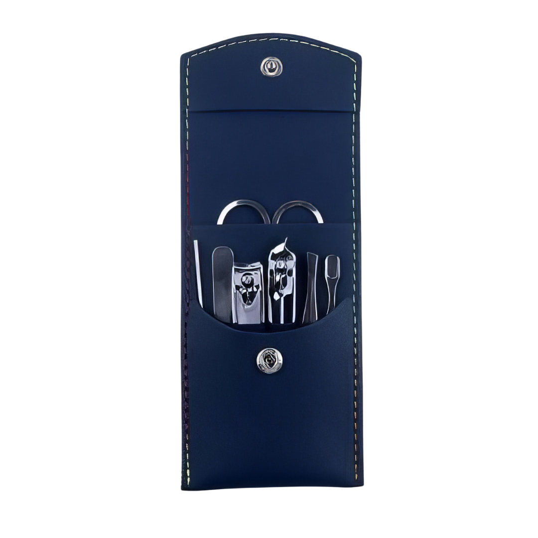 Набір інструментів для манікюру та педикюру в чохлі 7 шт. Синій