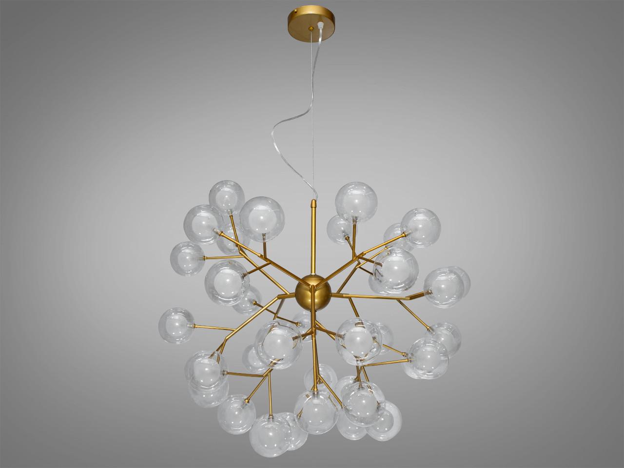 Люстра для зала 887-36BGB-LS Светлячок 36 ламп Золотой сатин (2069822810) - фото 3 Люстра для зала 887-36BGB-LS Светлячок 36 ламп Золотой сатин (2069822810) - фото 3