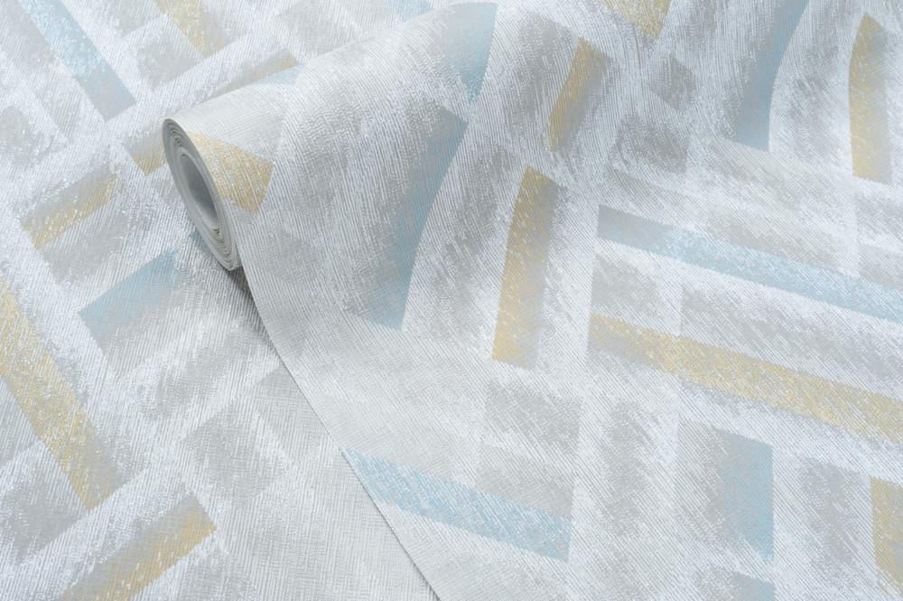 Обои флизелиновые Vinil Шерли ДХС-1583 Декор вспененный винил LS 1,06х10,05 м Серо-желтый