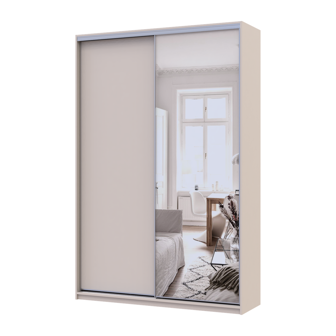 Шафа купе Doros Сіті Лайт 1 ДСП/1 дзеркало 150х45х225 см Кашемір (80736356)