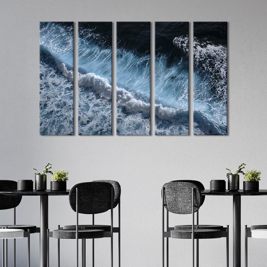 Модульная картина из 5 частей Волны северного моря 132x80 см (456-51)