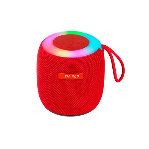 Портативная-колонка SH-309 Bluetooth IPX5 с ритмичной подсветкой Red (29425083)