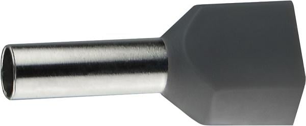 Наконечники двойные трубчатые АСКО-УКРЕМ ТЕ 4,0-12 мм2 100 шт. Серые (A0060120010)