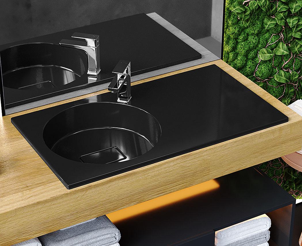 Умывальник накладной Luxor Sonata Low 80 см R Black (728)