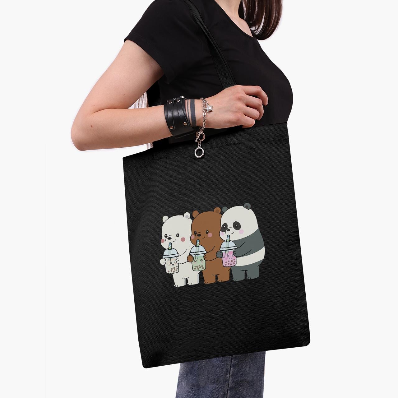 Эко сумка шоппер We Bare Bears 41x35 см Черный (9227-2896-BKZ)