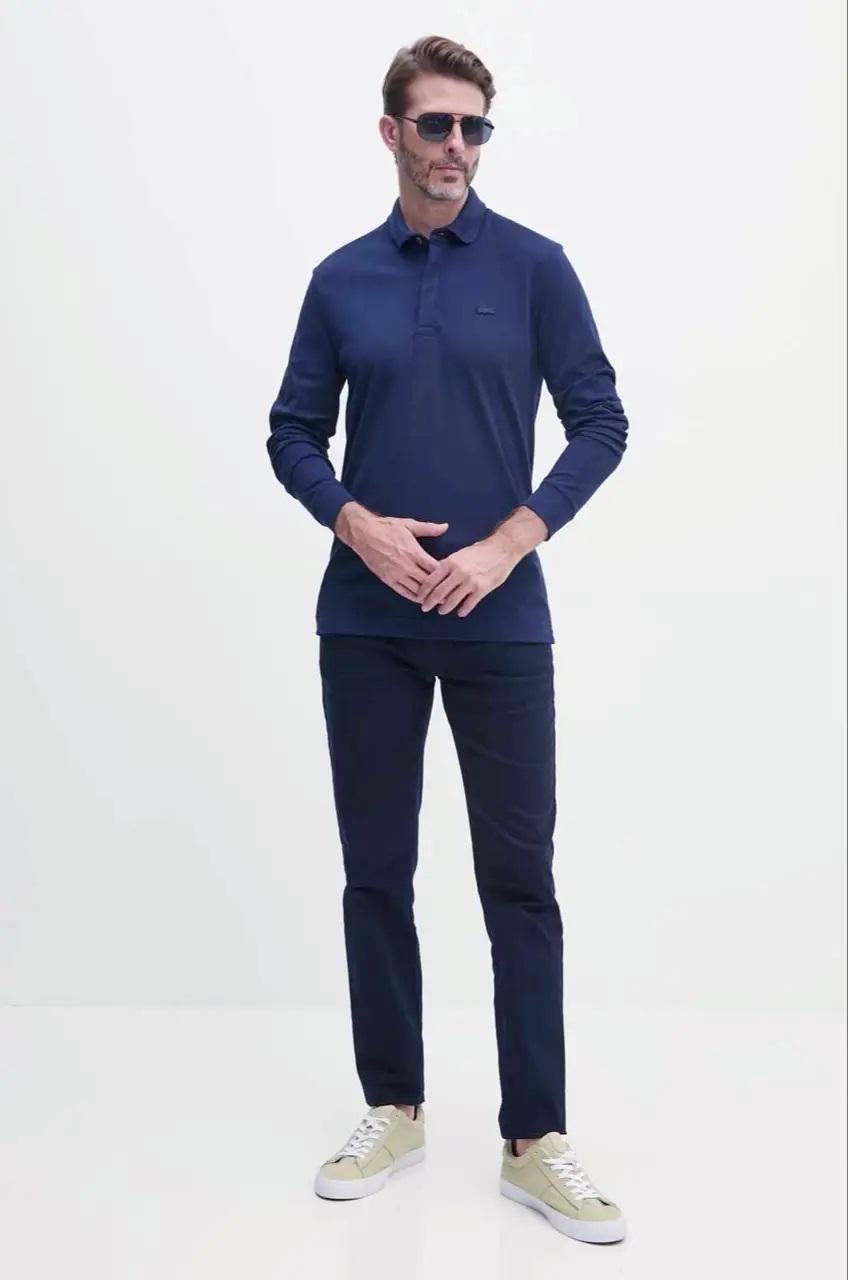 Поло чоловіче Lacoste Paris Polo 14046 з довгим рукавом 3XL Indigo (20709749) - фото 2