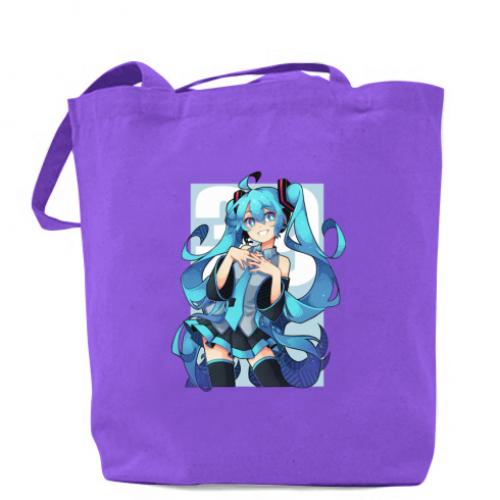 Шоппер Hatsune Miku art 41х37 см Фиолетовый (12480627-15-179941)