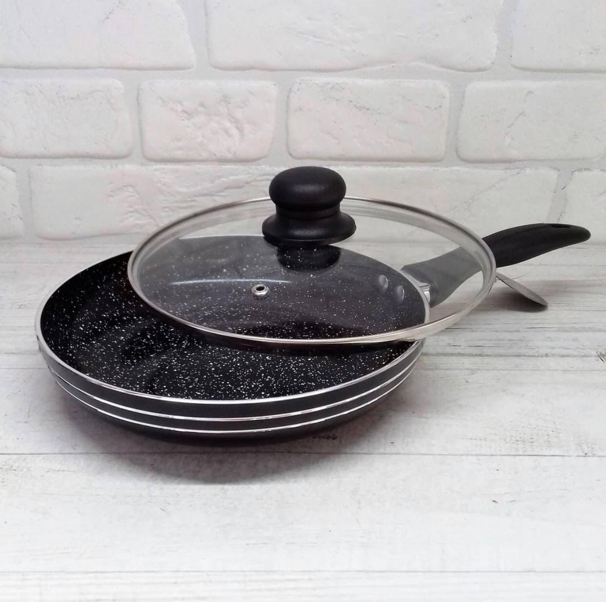 Сковорода з антипригарним мармуровим покриттям Edenberg EB-765 з кришкою 22 см - фото 4 Сковорода з антипригарним мармуровим покриттям Edenberg EB-765 з кришкою 22 см - фото 4