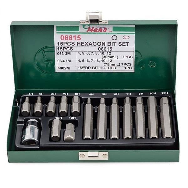 Бит набор HANS шестигранных 30/75 мм (06615)