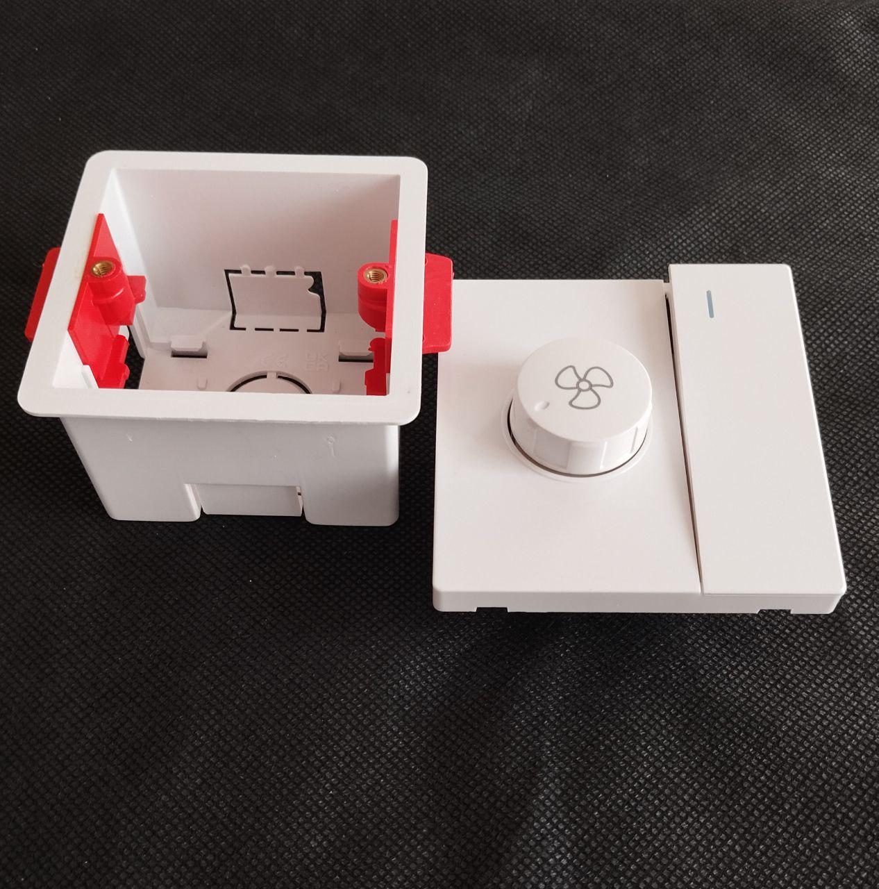 Регулятор обертів вентилятора Design Plus з монтажною коробкою Білий (28821995)