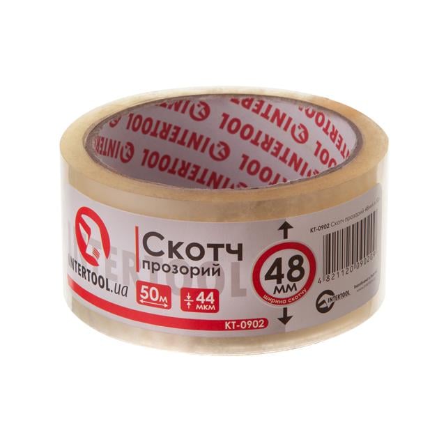 Скотч Intertool 45 мм 50 м 44 мкм Прозрачный (KT-0902)