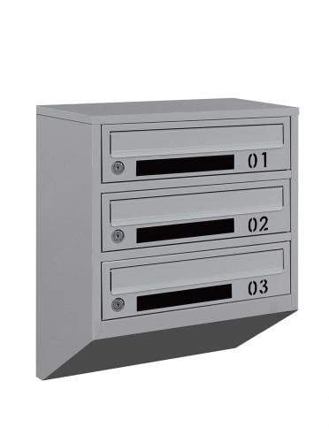 Поштова скринька Lev-metal Е1-03.D на 3 секції 475x390x200 мм Сірий (21030104)