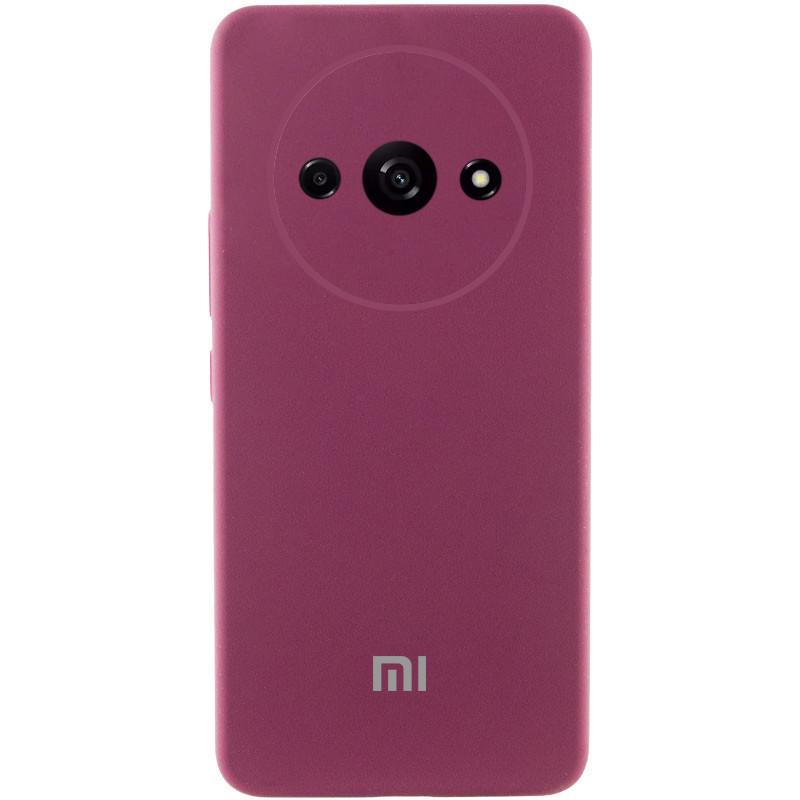Протиударний чохол Silicone Cover Lakshmi Full Camera (AAA) with Logo для Xiaomi Redmi A3 Бордовий / Plum