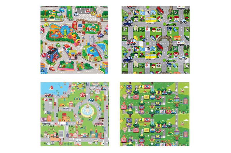 Коврик-пазл Baby Tilly BT-T-0234 Дорога 60х60 см Зеленый