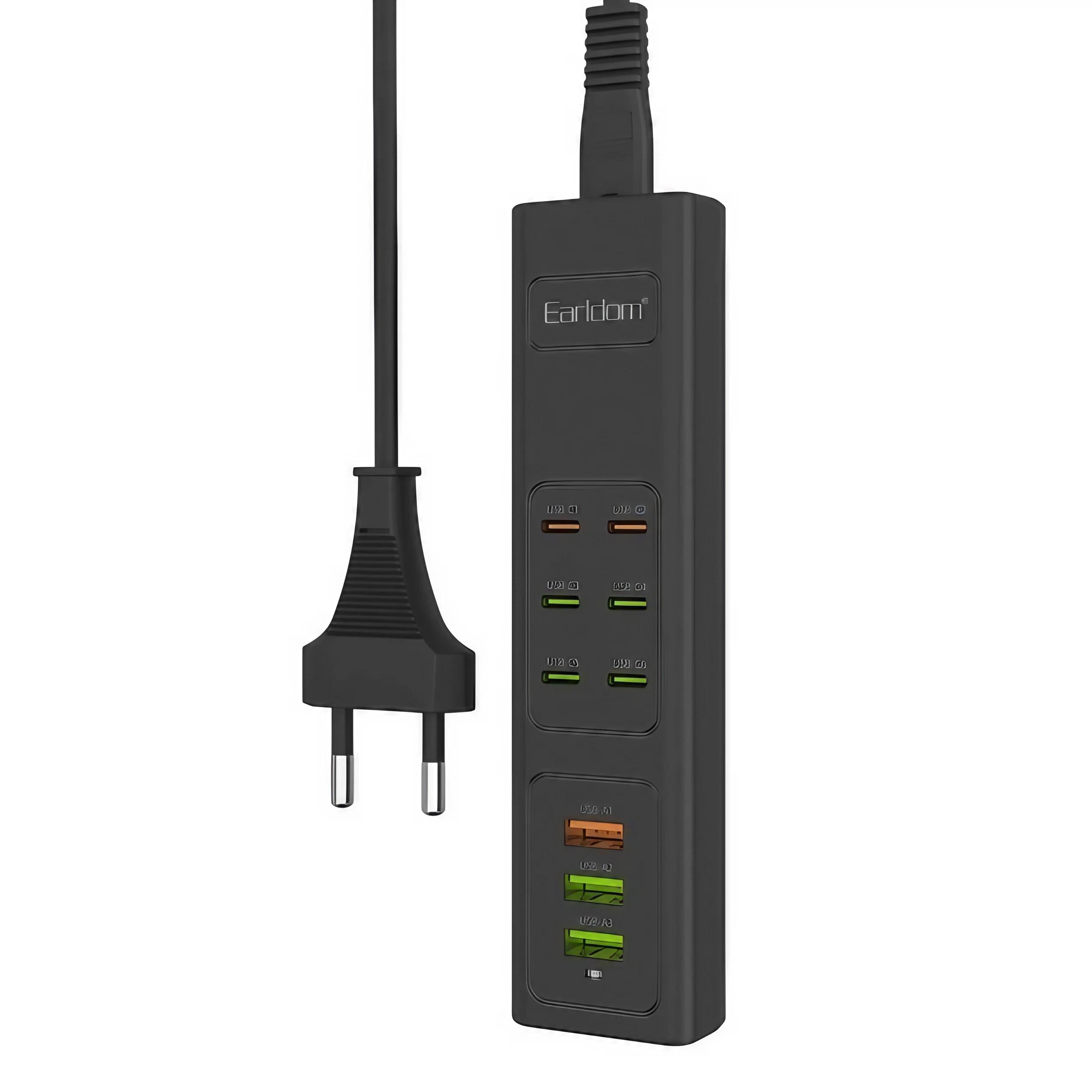 Сетевой фильтр Earldom ES-SC24 EU Power socket с функцией быстрой USB-зарядки (kmt782930)