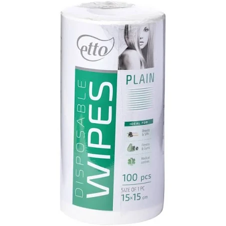 Серветки одноразові Etto 15х15 см 100 шт. у рулоні гладкі 50 г/м2 Білий (00089)