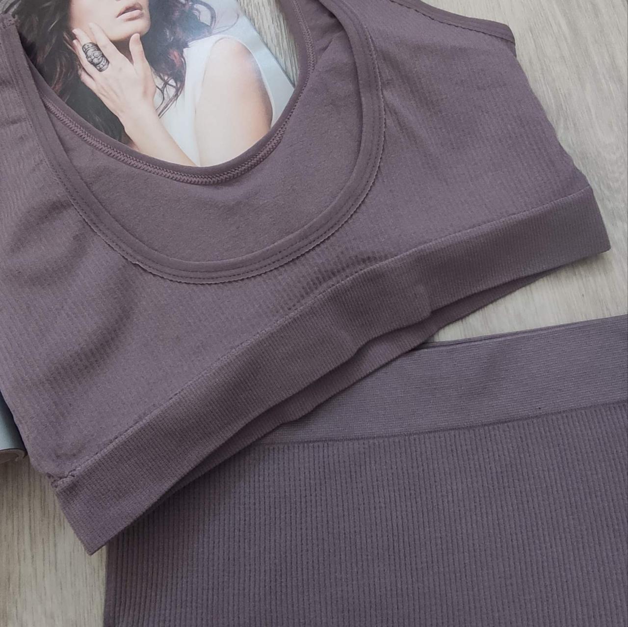 Комплект нижньої білизни в рубчик S/M Темно-пудровий (1440) - фото 2 Комплект нижньої білизни в рубчик S/M Темно-пудровий (1440) - фото 2