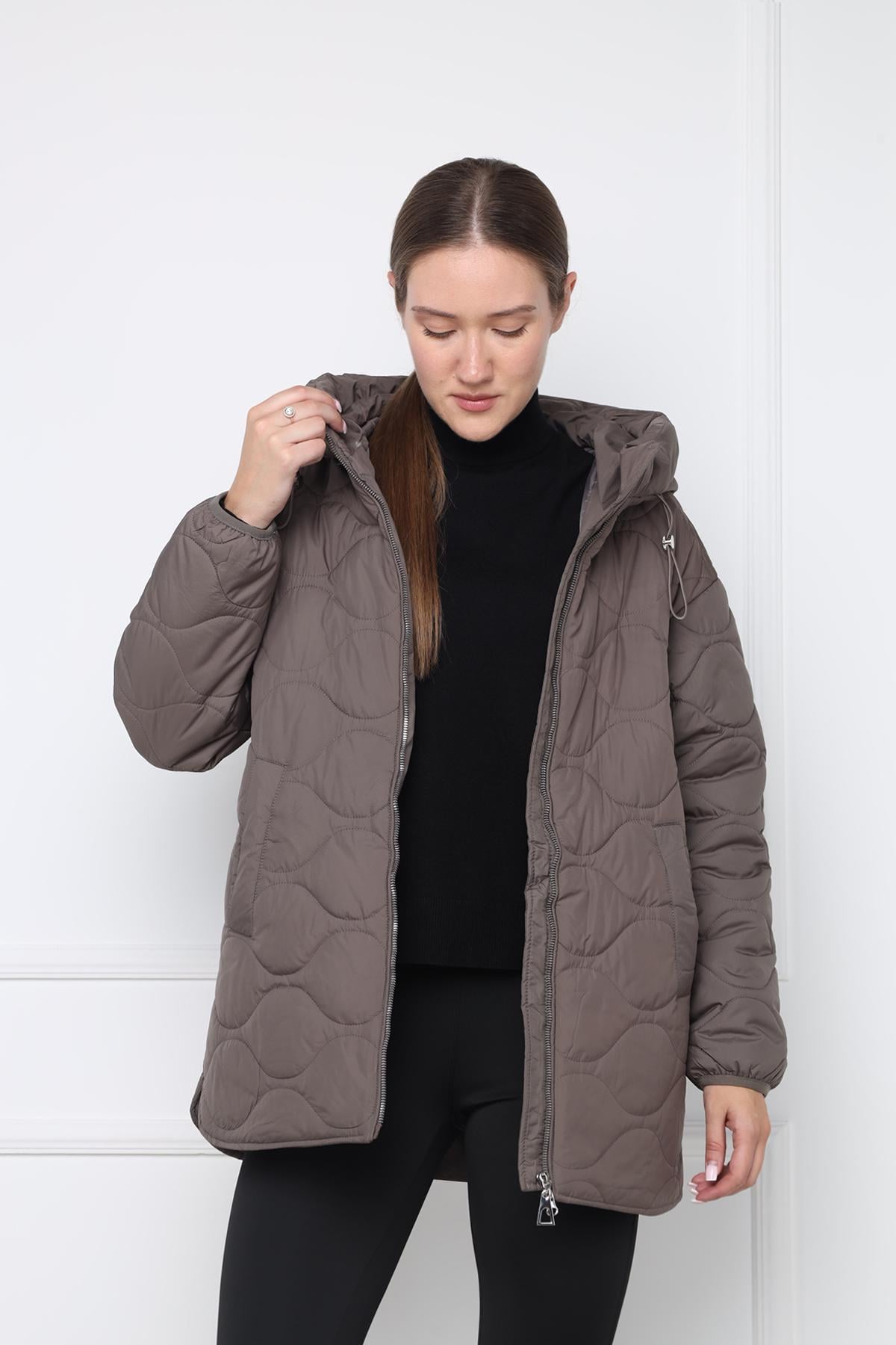 Куртка коротка жіноча р. 52 Коричневий (ЦБ-00295072)
